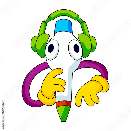 A flat style illustration representing ballpoint pen
