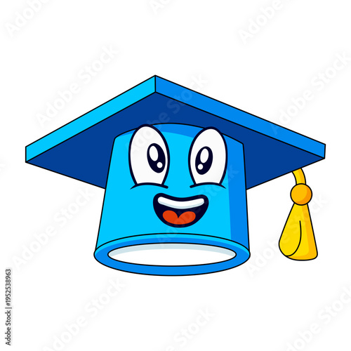 A flat style illustration depicting graduation cap
