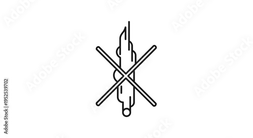 Cigarette with red line through icon.