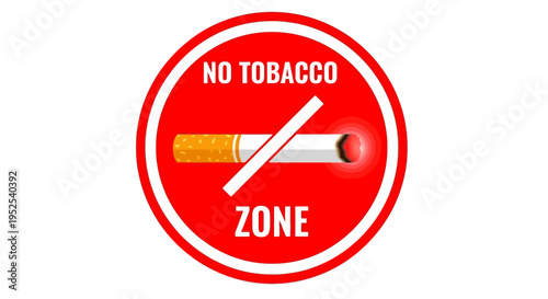No Tobacco Zone Warning Sign.