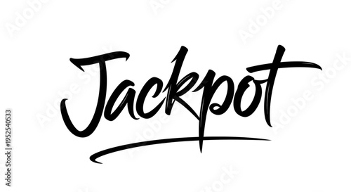 Jackpot Text Logo - Winning, Success, and Celebration Concept