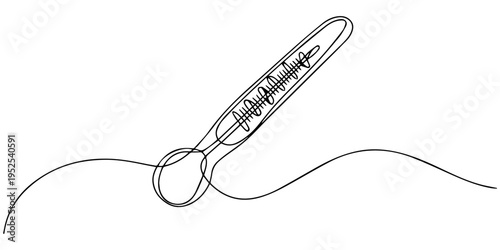 Tableau sur toile medical thermometer continuous one line drawing, Continuous one line drawing medical thermometer
