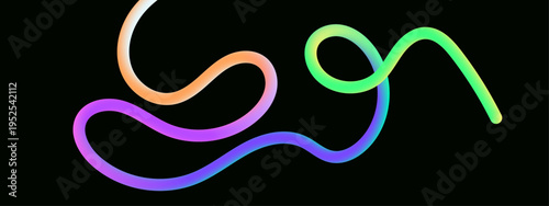 Vibrant Ribbon Color Line Wave Design, Flowing Gradient Curves Abstract Background for Creative Projects.