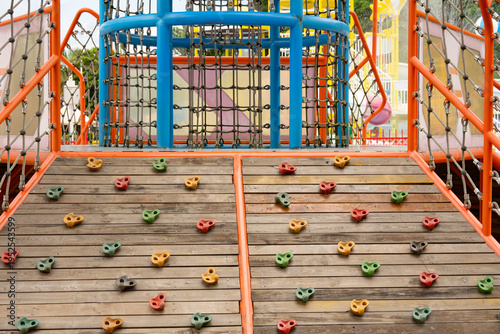 part of playing facility for children in residential buildings in the afternoon