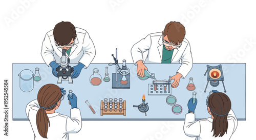 Scientists Working Together in a Laboratory, Conducting Research and Experiments