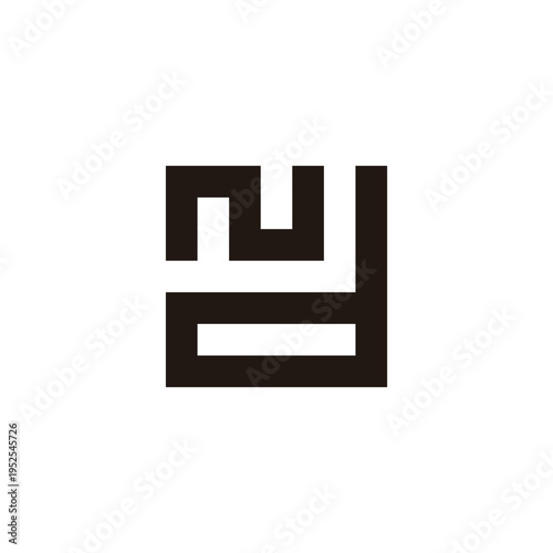 Letter N and d square, stripe geometric symbol simple logo vector