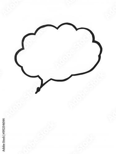 A stark black thought bubble illustration against a white background evokes concepts of communication and internal monologue silhouette