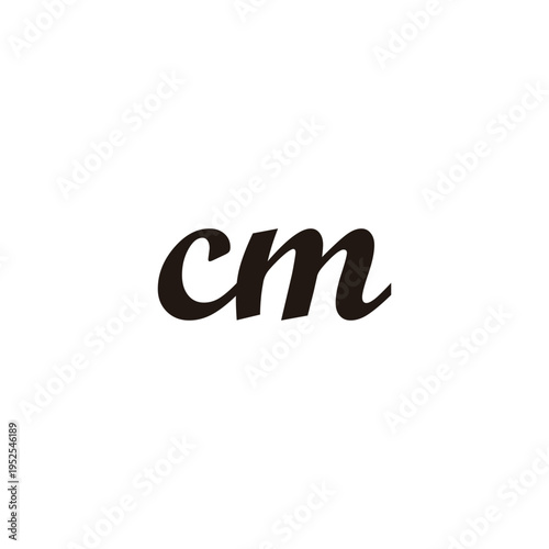 Letter cm connect geometric symbol simple logo vector