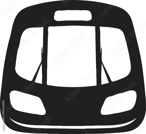 Front View of Modern Subway Train or Metro Carriage Icon