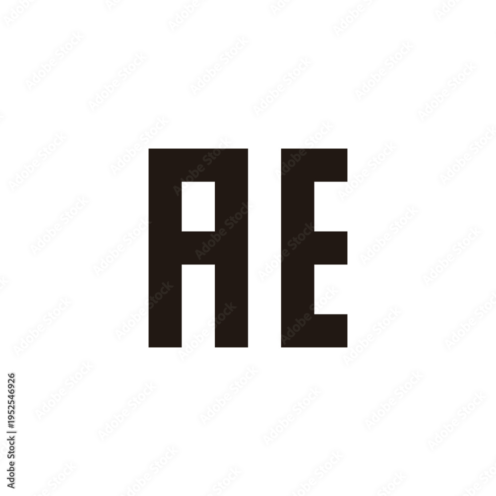 Obraz premium Letter AE square geometric symbol simple logo vector