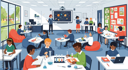 Modern Classroom Science Education with Diverse Students and Interactive Whiteboard