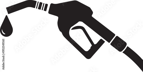 Fuel pump nozzle silhouette with oil drop icon