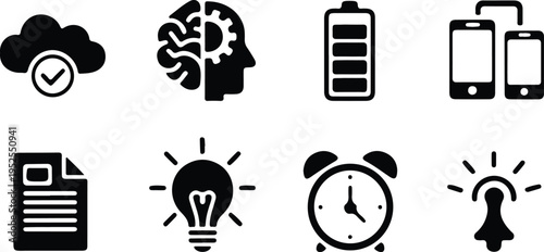 technology device icon set vector illustration 