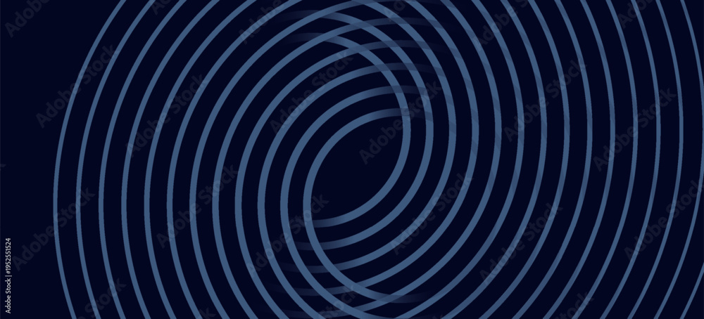 Obraz premium Abstract Blue Concentric Circles Wave Pattern Background