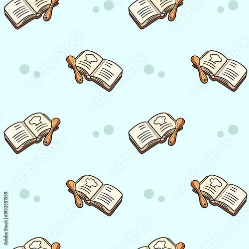 Cooking Recipe Book Seamless Pattern Vector Kitchen Cookbook Background Food Illustration