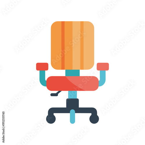 A colorful office chair with wheels