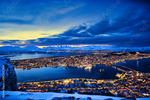 Tromsö, Norwegen, Winter, Panorama, Fjellheisen, Storsteinen, Skyline 