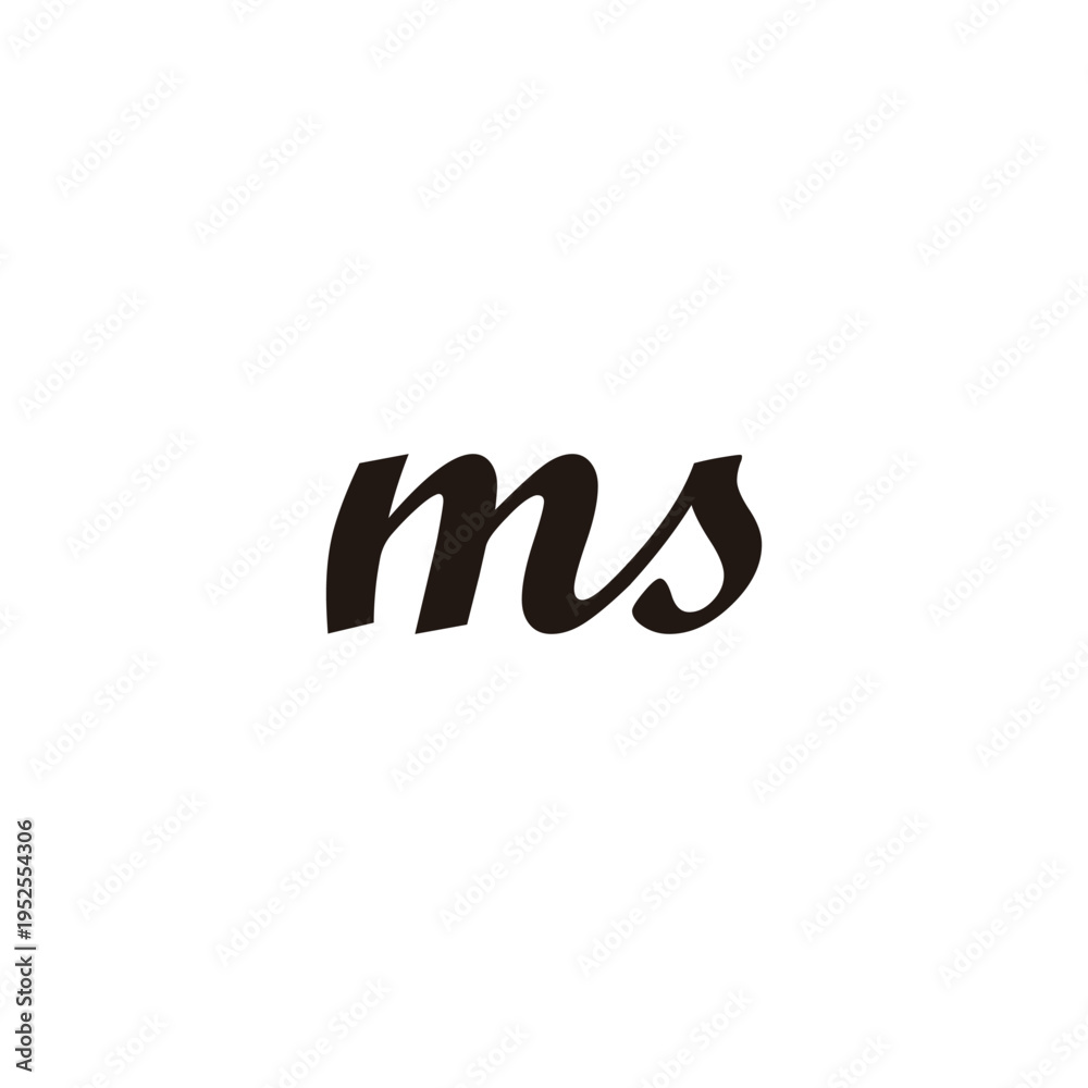 Fototapeta premium Letter ms connect geometric symbol simple logo vector