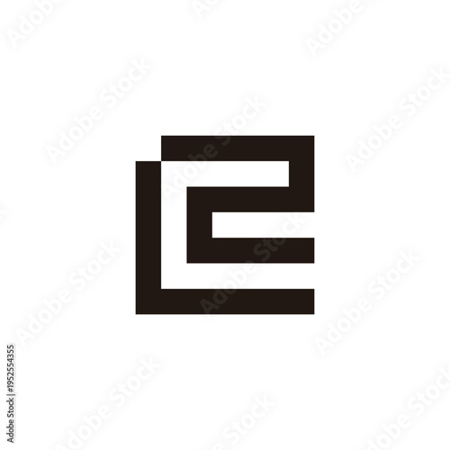 Letter L, C number 2 square geometric symbol simple logo vector