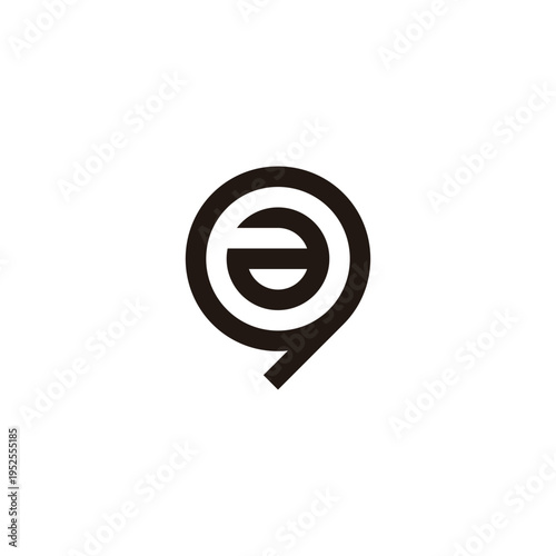 Letter a in 9, circle geometric symbol simple logo vector