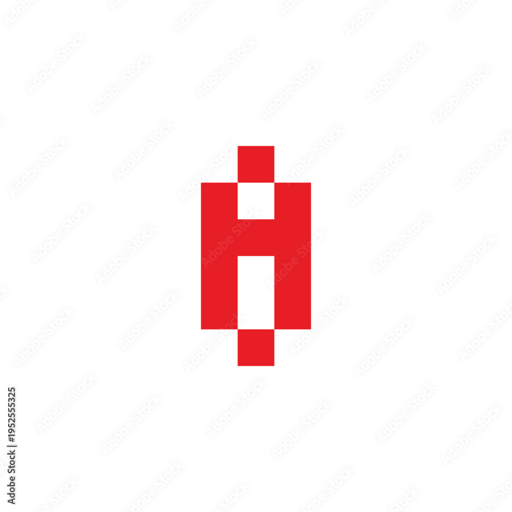 Obraz premium Letter Hi iH H i squares symbol simple logo vector
