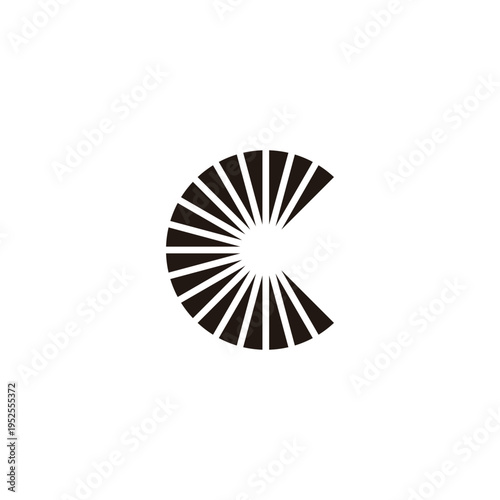 Letter C sunshine geometric symbol simple logo vector