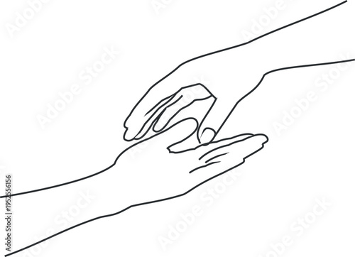 Hands touching, support and care, helping each other