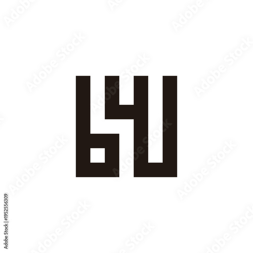 Letter bw square, unique geometric symbol simple logo vector