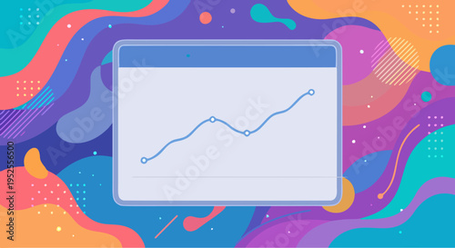 Data analytics concept combined with abstract fluid background in modern vector design.