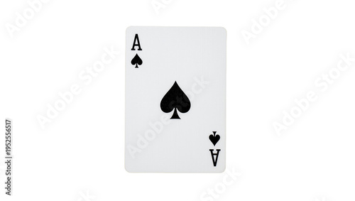 Tableau sur toile Isolated playing card, the Ace of Spades, a traditional symbol of luck and casin
