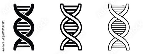 Genetic DNA Double Helix Structure Icon Set Vector