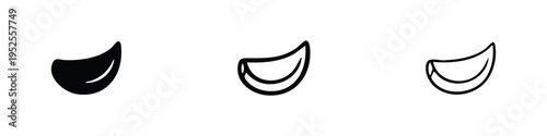 Garlic Clove Icon Set, Spice or Ingredient Symbol Vector, Minimalist Food Element Outline Icons