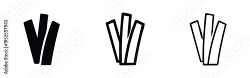 French fries or breadsticks icon set. Fast food and snack symbol for restaurant menus.