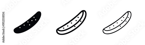 Cucumber or pickle slice icon set, fresh vegetable organic food vector illustration on white background