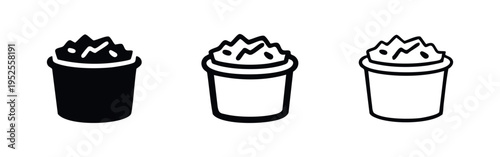 Drink cup with whipped cream icon set, beverage or milkshake vector illustration on white background