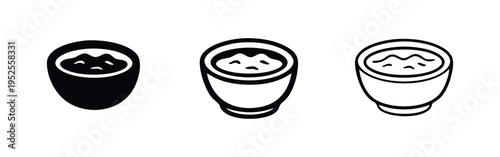 Coffee Cup with Foam or Cream Top Icon Set for Cafe and Beverages