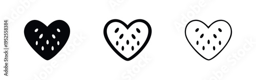 Heart-shaped cookie with sprinkles icon set. Valentine's Day sweet treat.