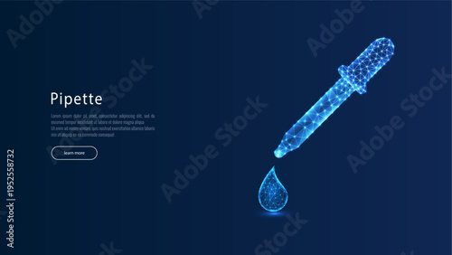 pipette 2 pipet adding to a beaker laboratory experiment in a futuristic low poly style
