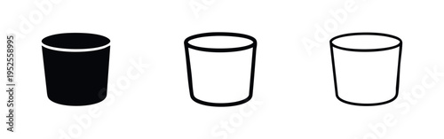 Hand-Drawn Style Cylindrical Container Icons Set