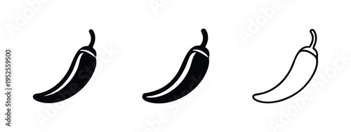 Red Chili Pepper Vector Icons: Hot and Spicy Symbols in Various Styles for Food and Flavor