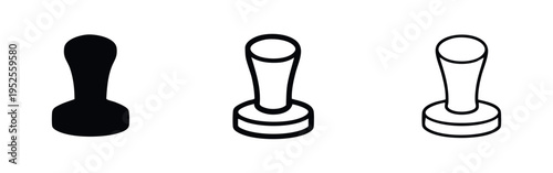 Φωτογραφία Coffee tamper icon set for espresso preparation