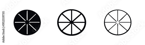 Citrus Fruit Slice Icon Set for Food and Drink Design