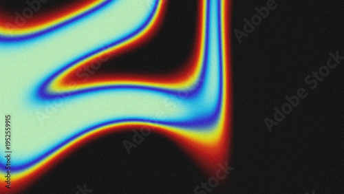 Foto A modern abstract background featuring smooth thermal gradient waves in cyan, blue, yellow, and orange, overlaid with fine-grained noise texture
