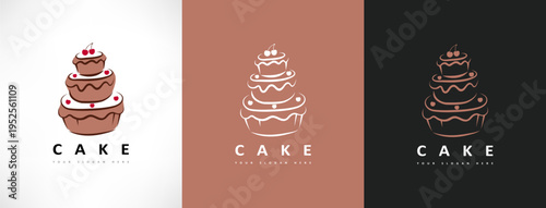 Cake logo vector. Food design