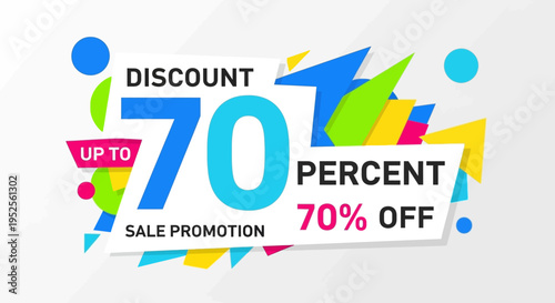Discount seventy percent off sale sign.