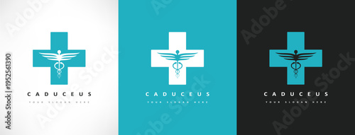 caduceus medical logo vector design