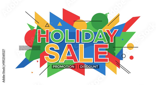 Holiday sale shopping discount sign.