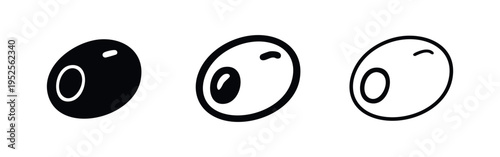 Olive Icon Set | Black Olive Symbol Vector Illustration for Food and Cuisine