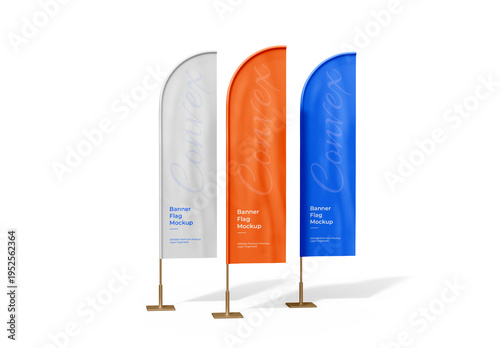 Convex Feather Flag Mockup Set for Outdoor Event