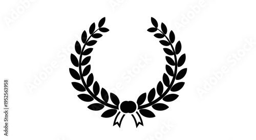 Classic Laurel Wreath Award Symbol of Victory on Isolated White Background